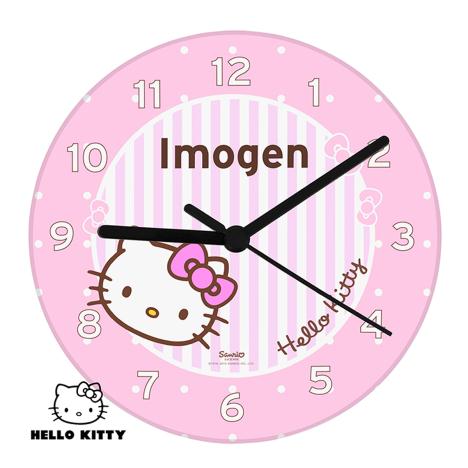 Personalised Hello Kitty Bow Glass Wall Clock £21.99
